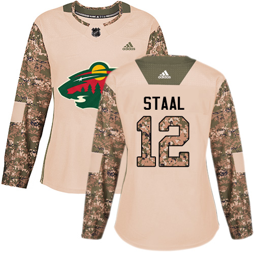 Adidas Wild #12 Eric Staal Camo Authentic Veterans Day Women's Stitched NHL Jersey